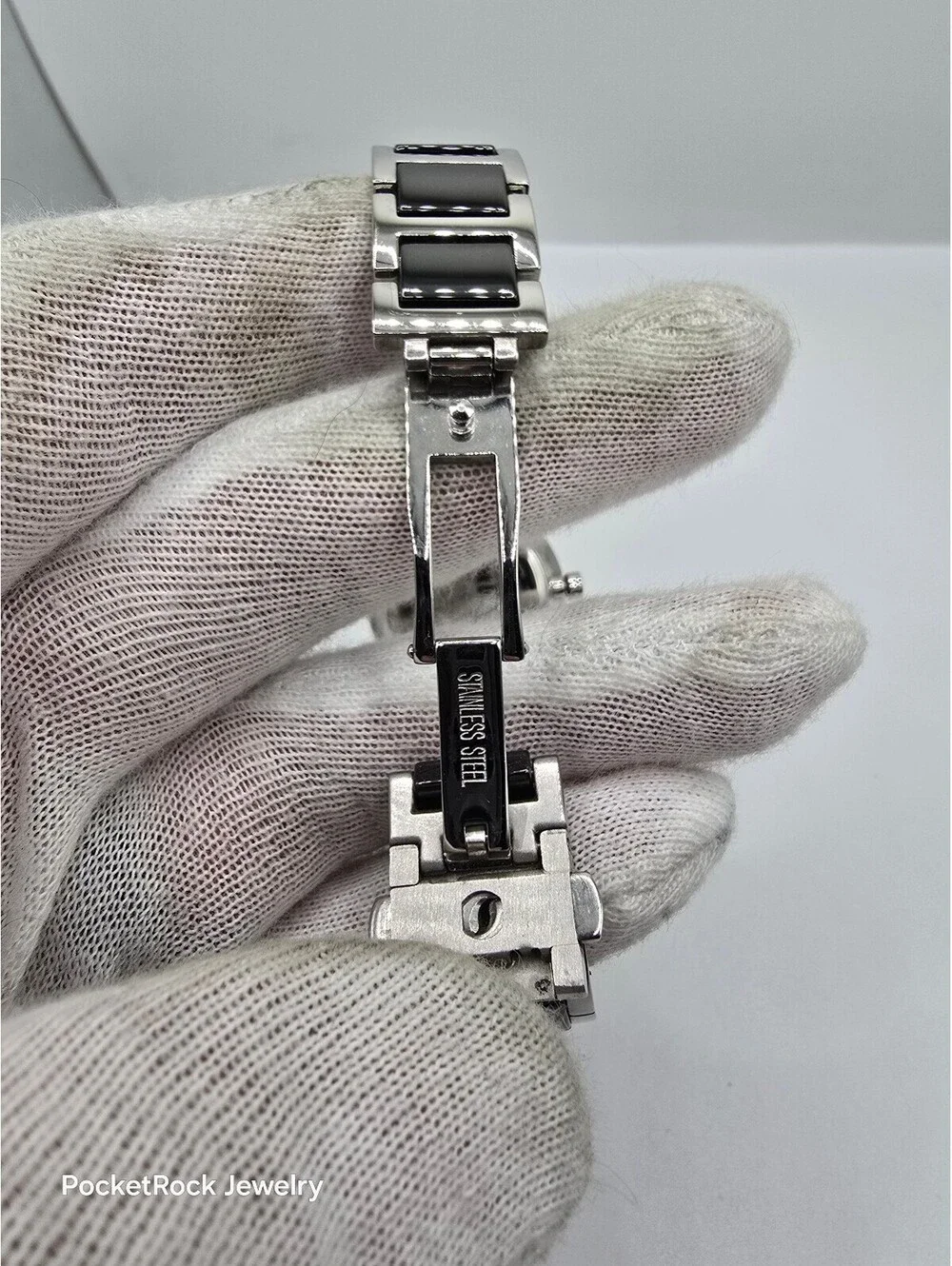 BERING Women’s Quartz Analog Black Dial Diamond Markers Ceramic Bracelet 50m